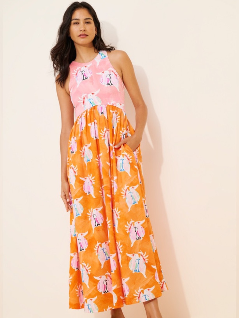 Rachel Antonoff Reese Maxi Dress Parrot Size Large